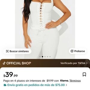 Fashion Nova Elegant White Lace-Up Jumpsuit